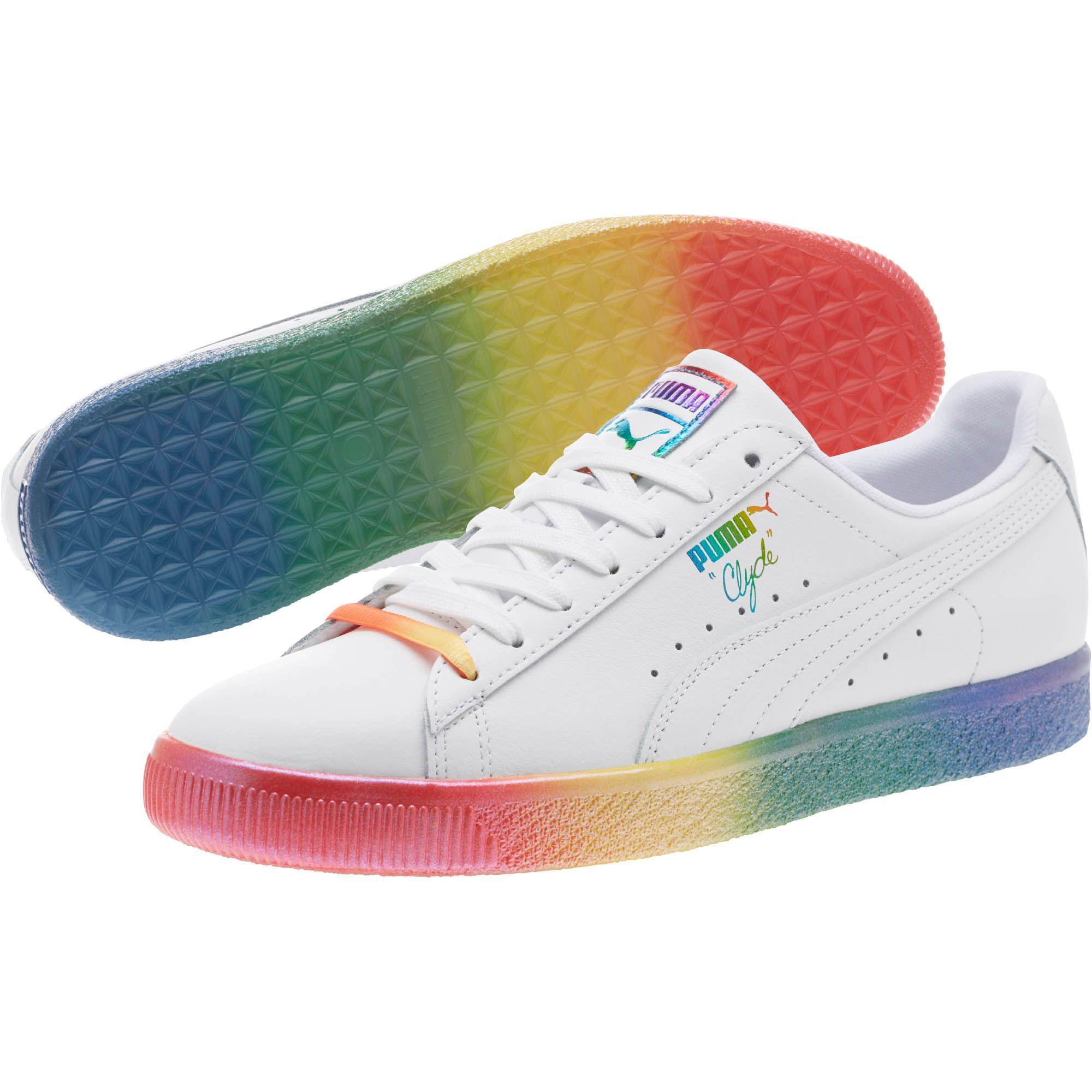 PUMA Lace Clyde Pride Sneakers in White - Lyst